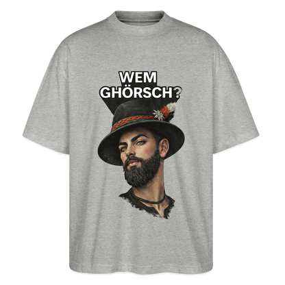 Wem ghörsch? – Alemannische Klärung | Stanley/Stella Oversized Unisex Bio T-Shirt Blaster - Grau meliert