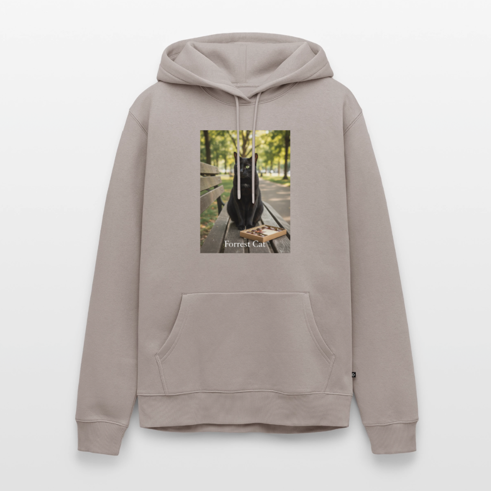 Forrest Cat – Krümel wartet | Männer Premium Hoodie - Taupe