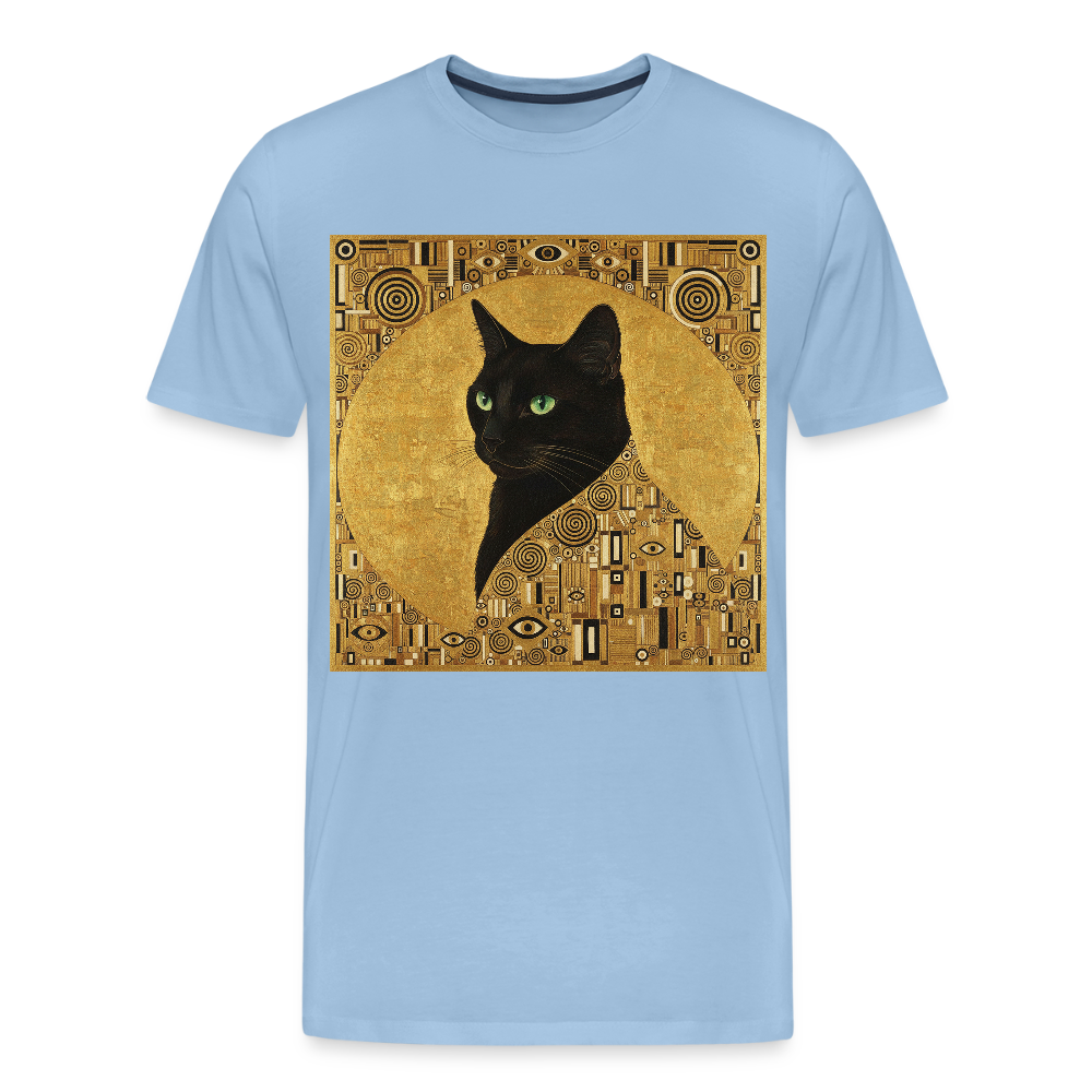 Adele… aber sie schnurrt – Goldene Katze à la Klimt | Männer Premium T-Shirt - Sky
