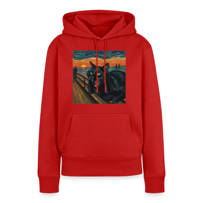 Der Schrei… aber die Katze hat’s zuerst gemerkt | Frauen Premium Hoodie - Rot
