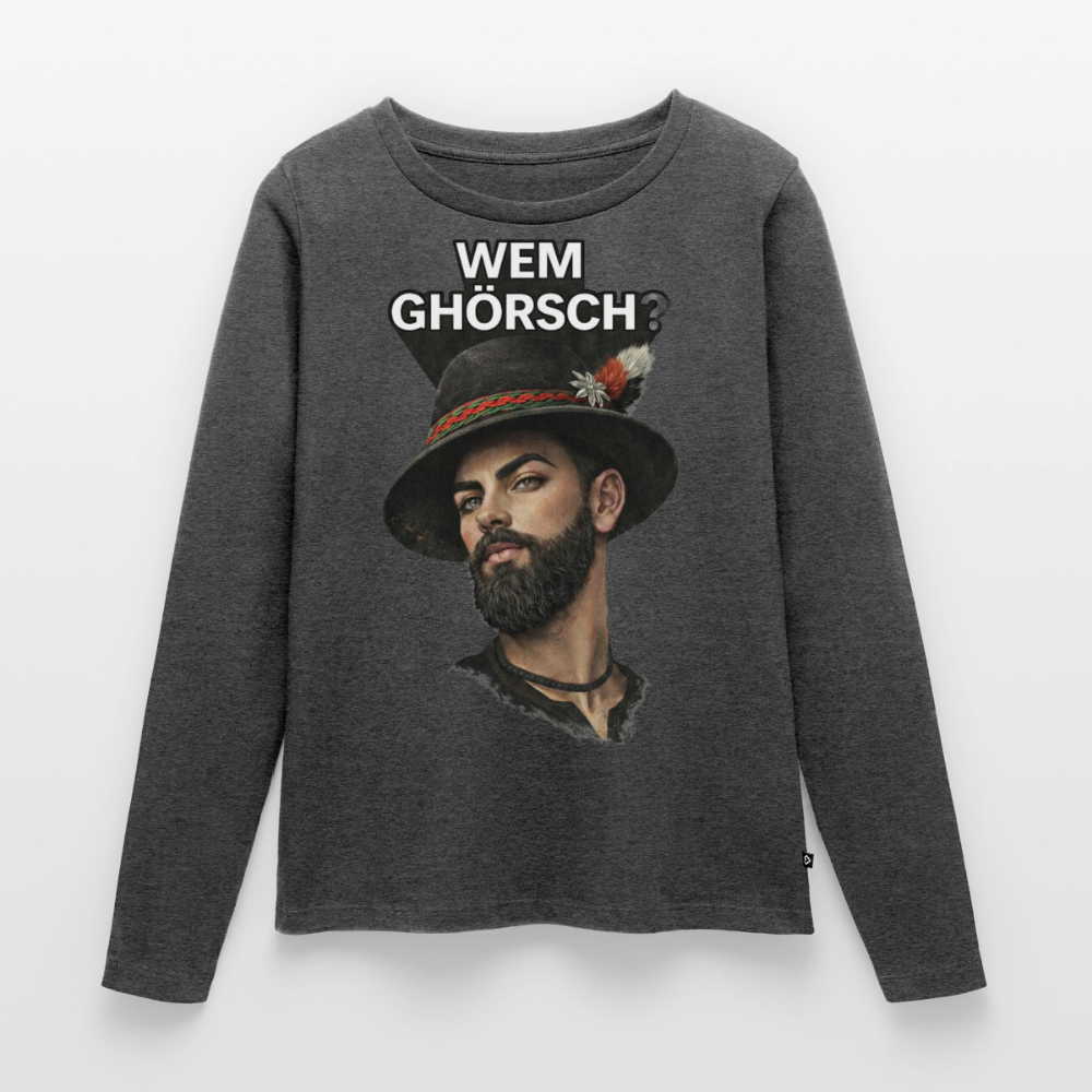Wem ghörsch? – Alemannische Klärung | Frauen Premium Bio Langarmshirt - Anthrazit meliert