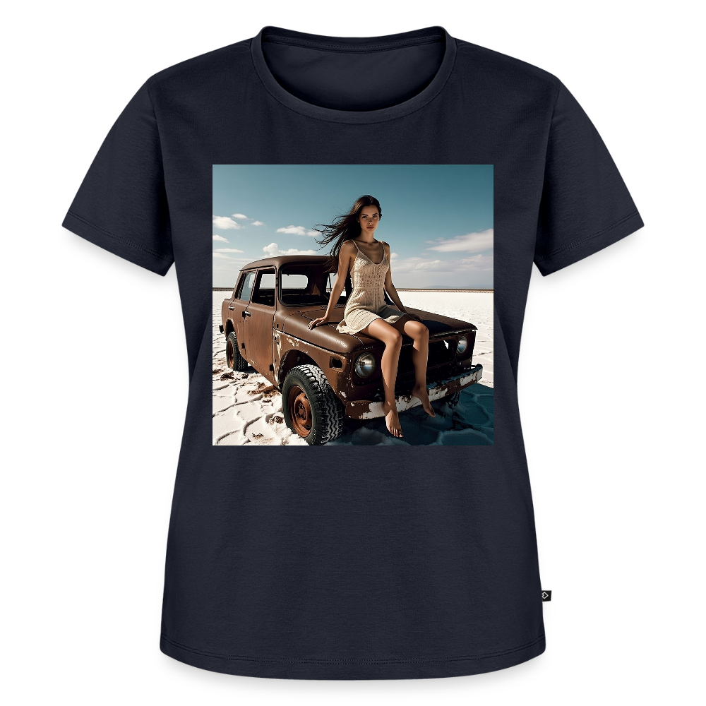 Warten auf irgendwas | Frauen Premium T-Shirt - Navy