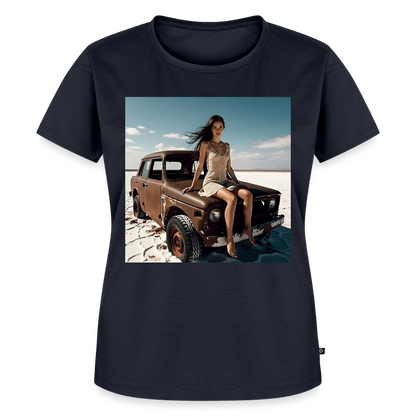Warten auf irgendwas | Frauen Premium T-Shirt - Navy