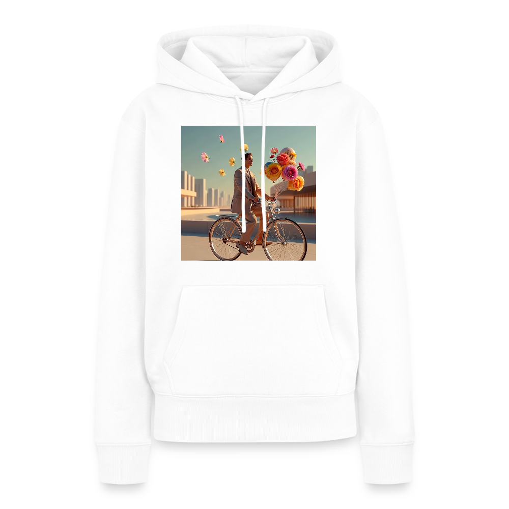 Fahrt ins Ungewisse (mit Blumen) | Frauen Premium Hoodie - Weiß