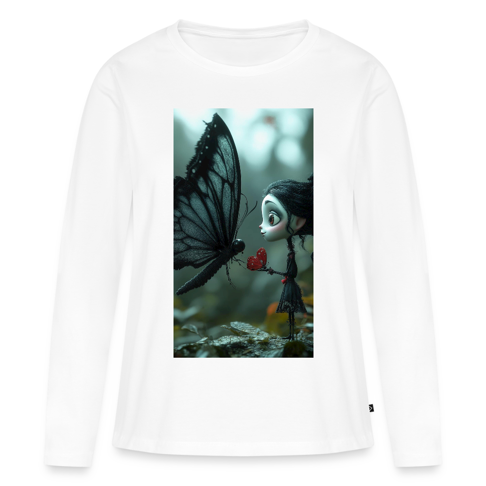 Mut für einen Moment | Frauen Premium Bio Langarmshirt - Weiß