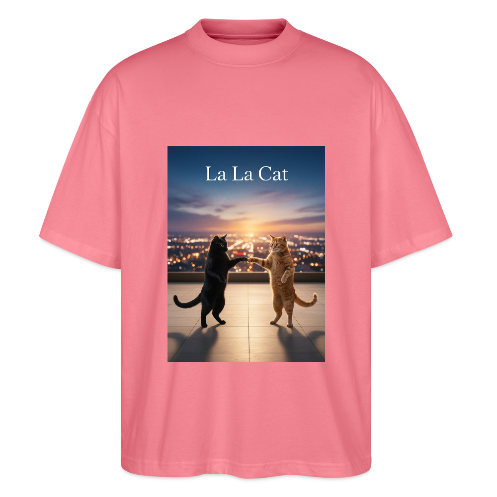 La La Cat – Tanz über den Dächern | Stanley/Stella Oversized Unisex Bio T-Shirt Blaster - Pink 