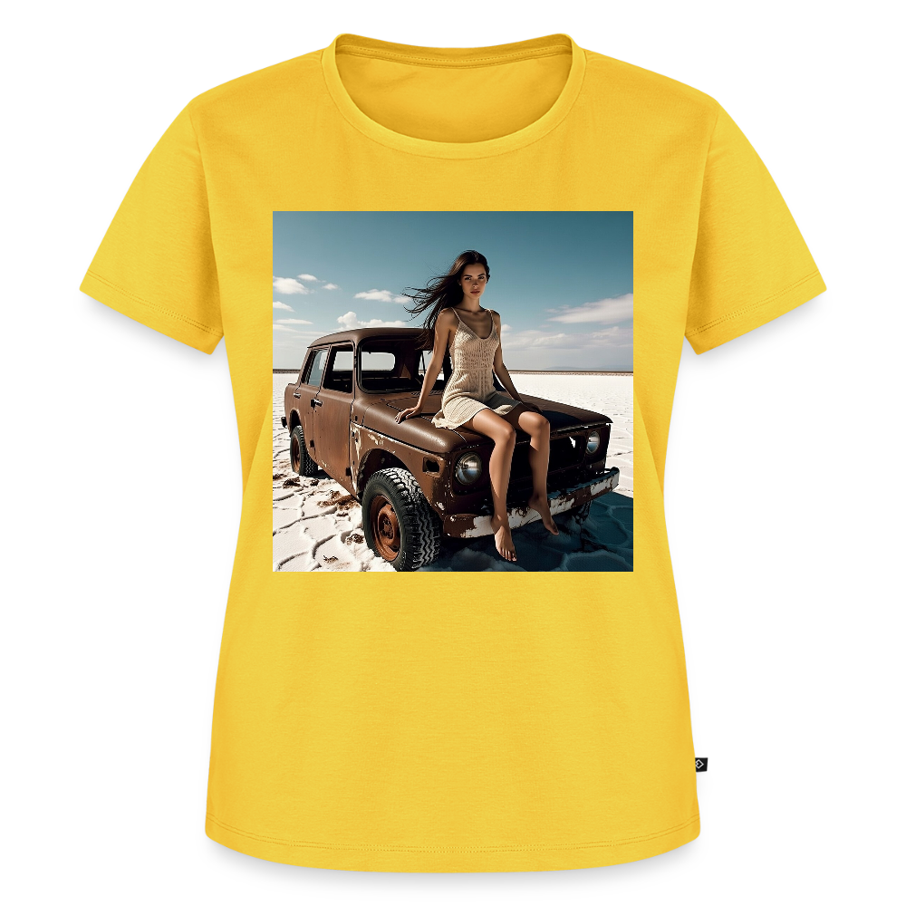 Warten auf irgendwas | Frauen Premium T-Shirt - Gelb