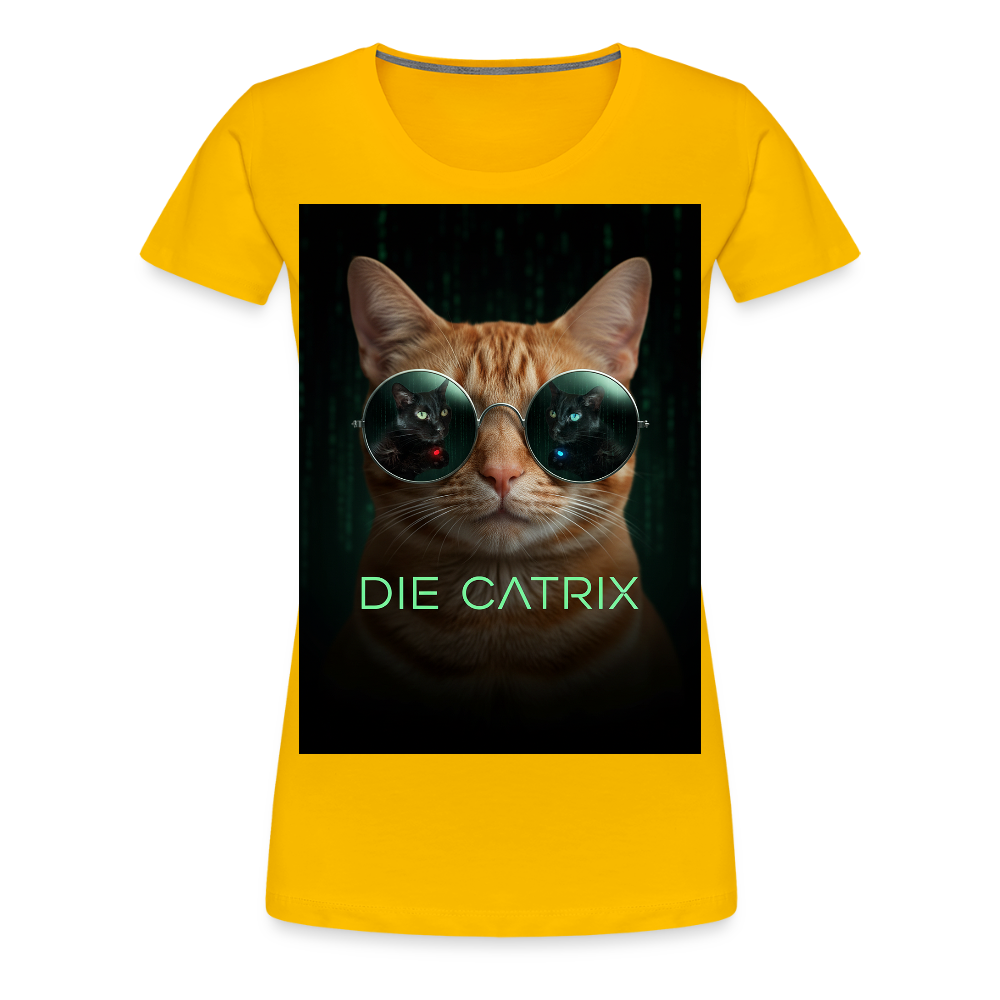 Die Catrix – Krümel erwacht | Frauen Premium T-Shirt - Sonnengelb
