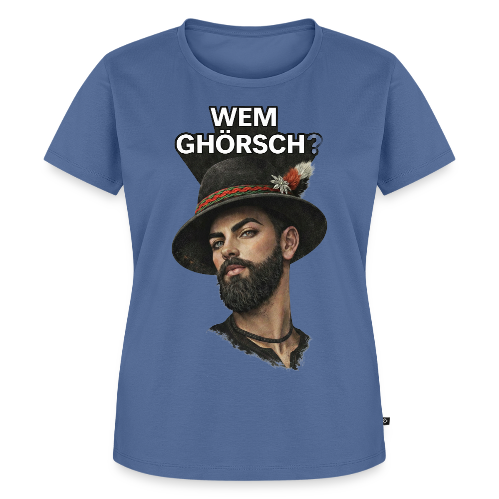 Wem ghörsch? – Alemannische Klärung | Frauen Premium T-Shirt - Taubenblau