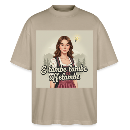 E Lambe, lambe, uffelambe – Alemannischer Geistesblitz | Stanley/Stella Oversized Unisex Bio T-Shirt Blaster - Steingrau