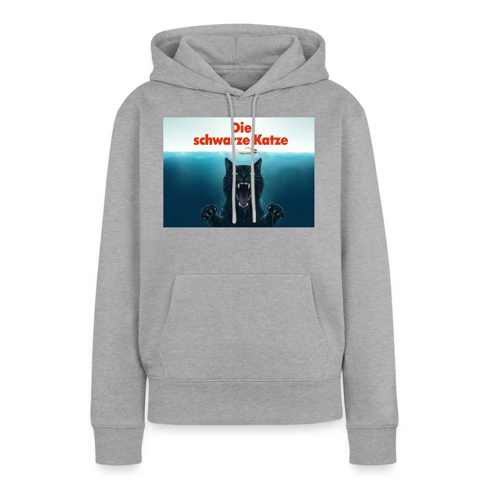 Die schwarze Katze – Krümel taucht auf | Frauen Premium Hoodie - Grau meliert