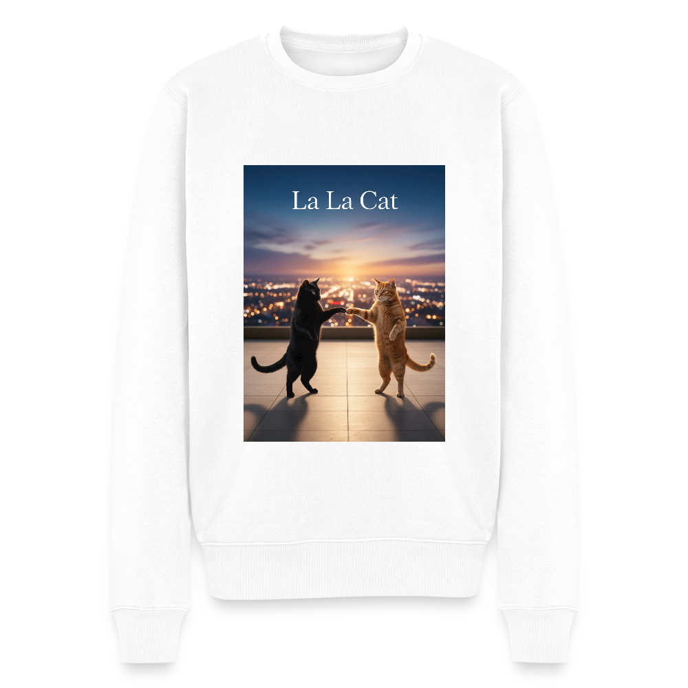 La La Cat – Tanz über den Dächern |  Männer Premium Pullover - Weiß