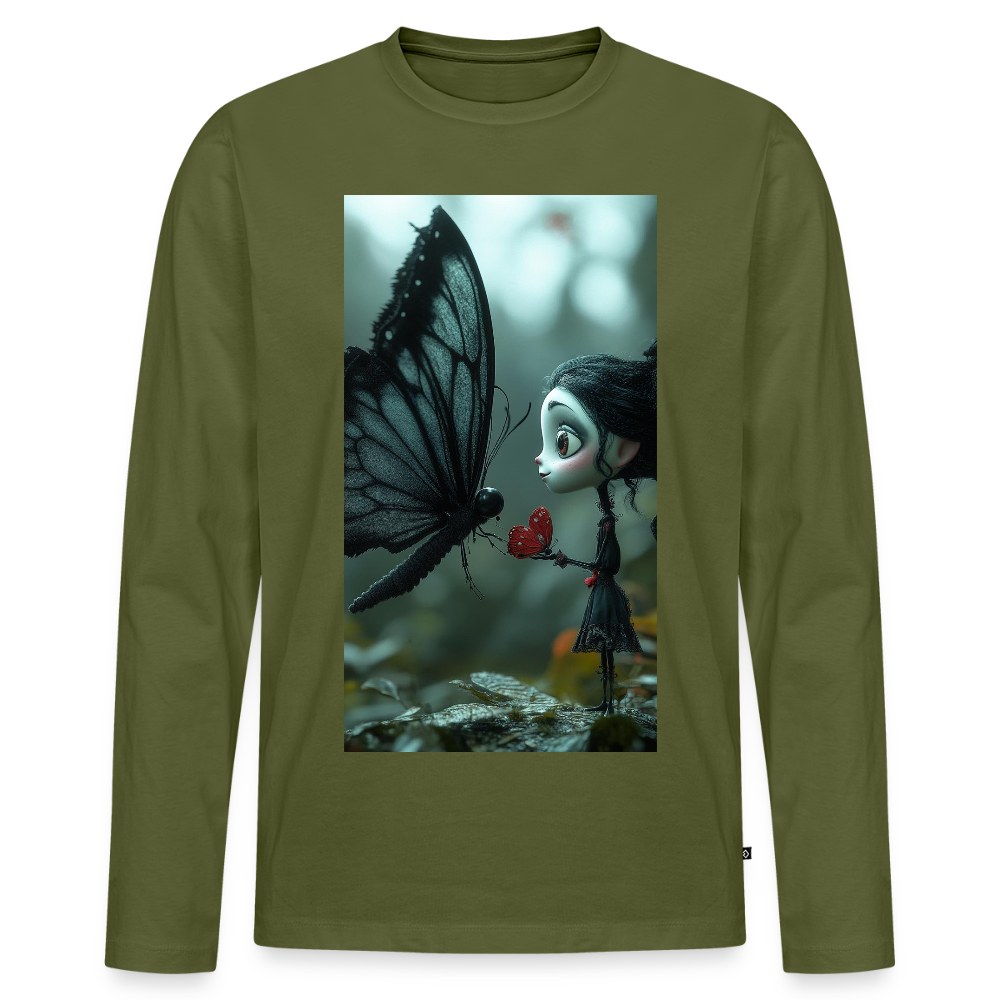 Mut für einen Moment | Männer Premium Bio Langarmshirt - Khaki