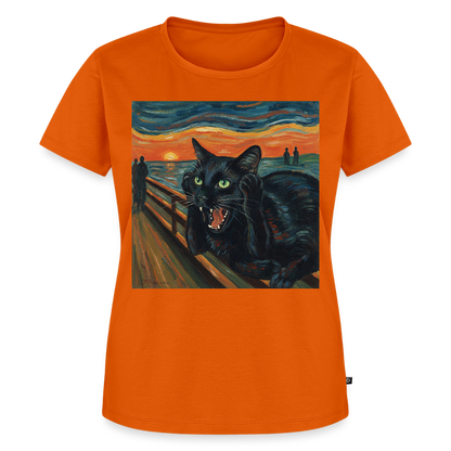 Der Schrei… aber die Katze hat’s zuerst gemerkt | Frauen Premium T-Shirt - Orange 