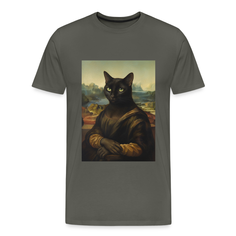 Mona Lisa… aber es ist eine Katze | Männer Premium T-Shirt - Asphalt