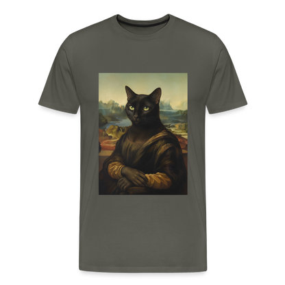 Mona Lisa… aber es ist eine Katze | Männer Premium T-Shirt - Asphalt