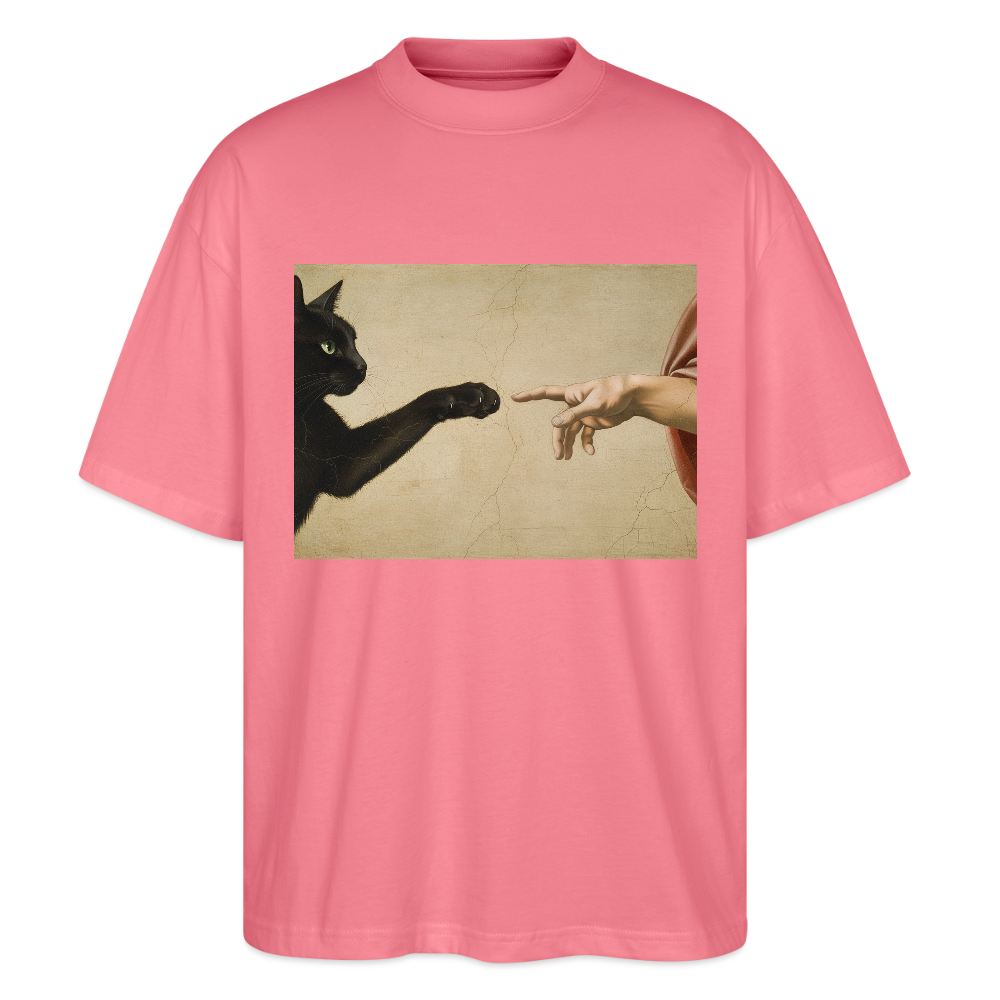 Die Erschaffung Adams… aber die Katze war schneller | Stanley/Stella Oversized Unisex Bio T-Shirt Blaster - Pink 