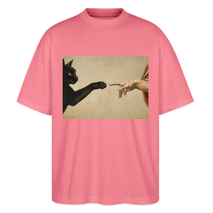 Die Erschaffung Adams… aber die Katze war schneller | Stanley/Stella Oversized Unisex Bio T-Shirt Blaster - Pink 