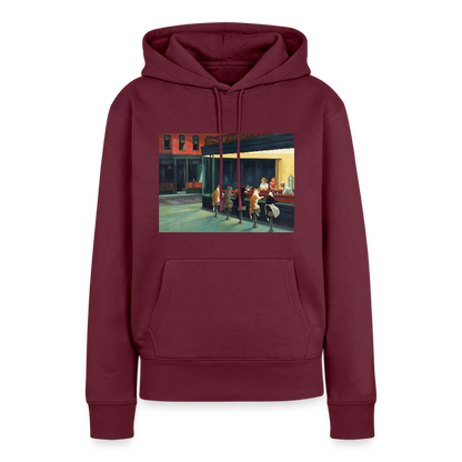 Wenn Hopper Katzen gemalt hätte | Frauen Premium Hoodie - Burgunderrot