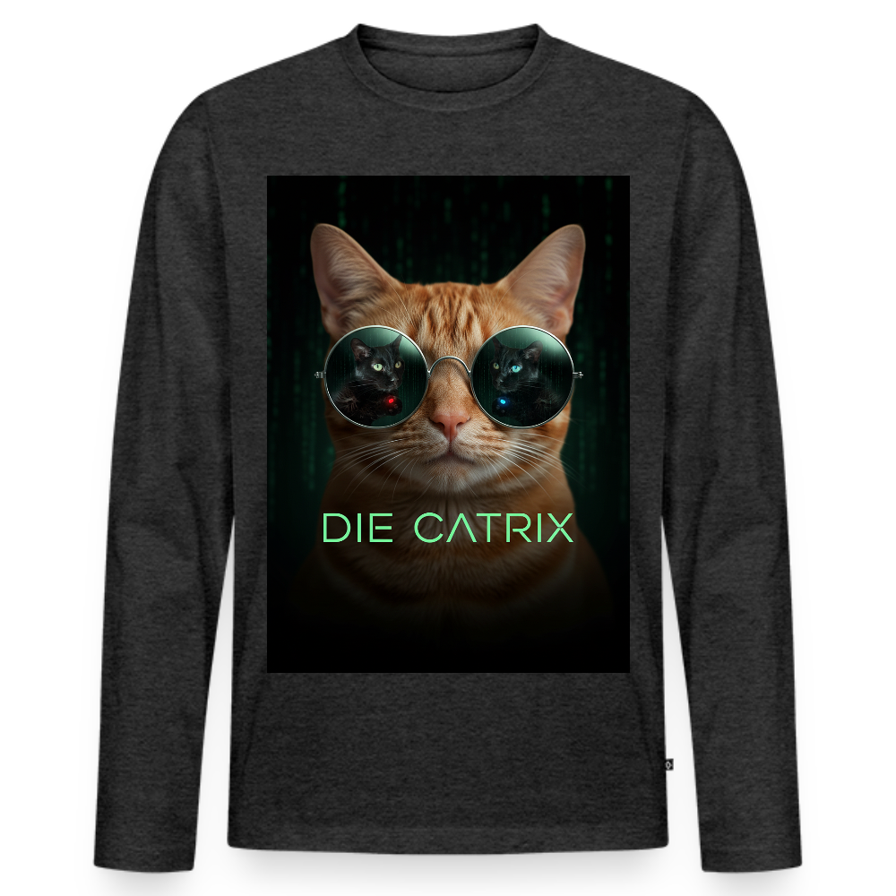 Die Catrix – Krümel erwacht | Männer Premium Bio Langarmshirt - Anthrazit meliert