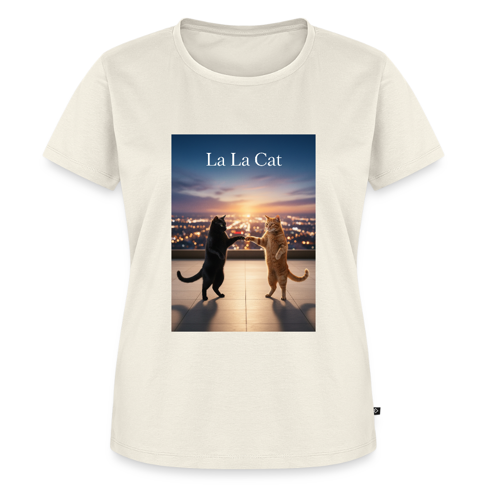 La La Cat – Tanz über den Dächern | Frauen Premium T-Shirt - Naturweiß