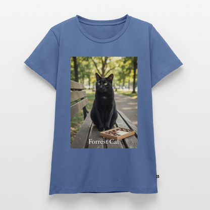 Forrest Cat – Krümel wartet | Frauen Premium T-Shirt - Taubenblau