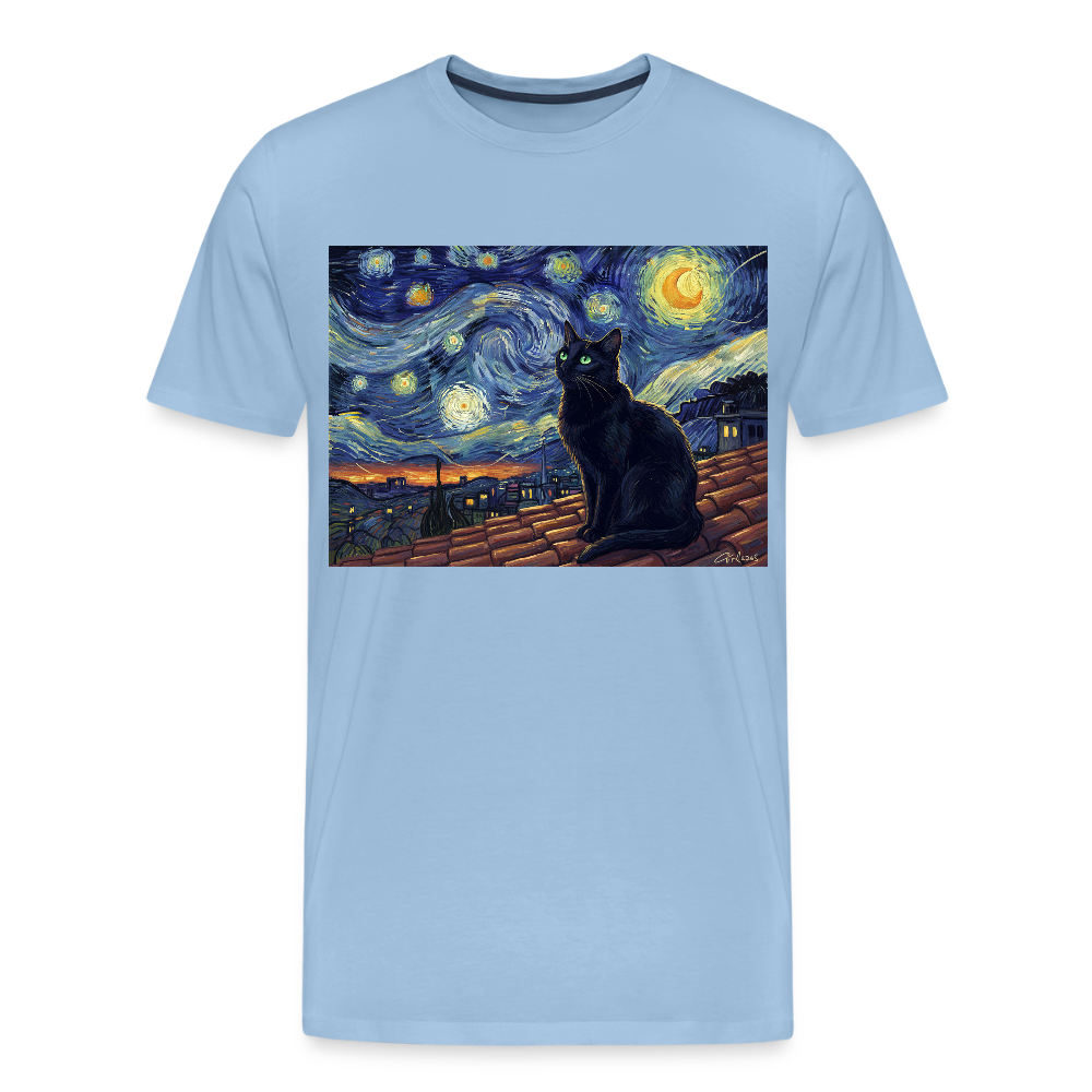 Sternennacht… aber die Katze denkt nach | Männer Premium T-Shirt - Sky