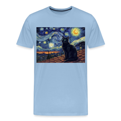 Sternennacht… aber die Katze denkt nach | Männer Premium T-Shirt - Sky