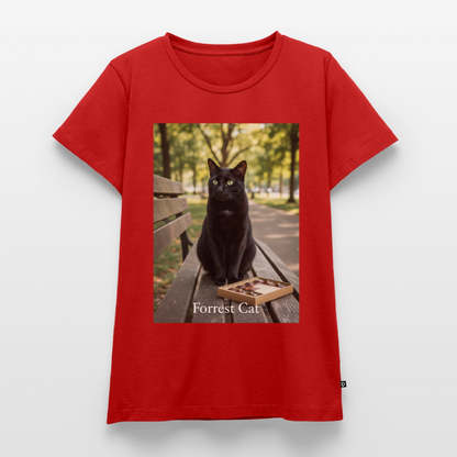 Forrest Cat – Krümel wartet | Frauen Premium T-Shirt - Rot