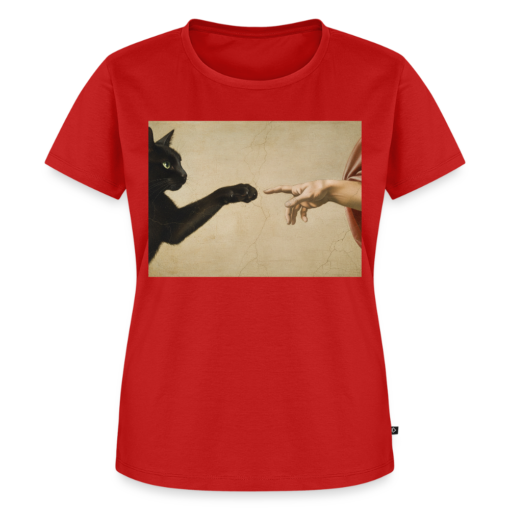 Die Erschaffung Adams… aber die Katze war schneller | Frauen Premium T-Shirt - Rot