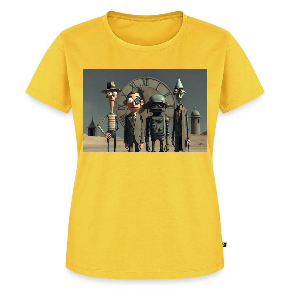 Pünktlich zu spät – Die seltsame Gesellschaft | Frauen Premium T-Shirt - Gelb