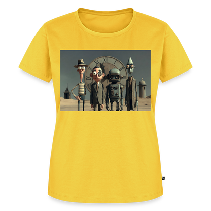 Pünktlich zu spät – Die seltsame Gesellschaft | Frauen Premium T-Shirt - Gelb