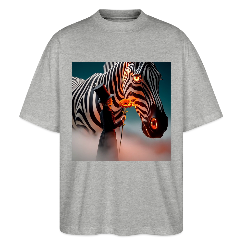 Blumen für ein Zebra | Stanley/Stella Oversized Unisex Bio T-Shirt Blaster - Grau meliert