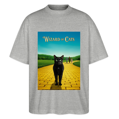 Wizard of Cats – Der gelbe Weg gehört Krümel | Stanley/Stella Oversized Unisex Bio T-Shirt Blaster - Grau meliert