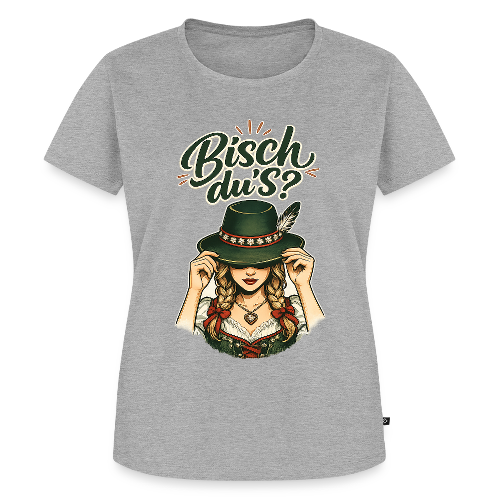 Bisch du’s? – Der Blick sagt alles | Frauen Premium T-Shirt - Grau meliert