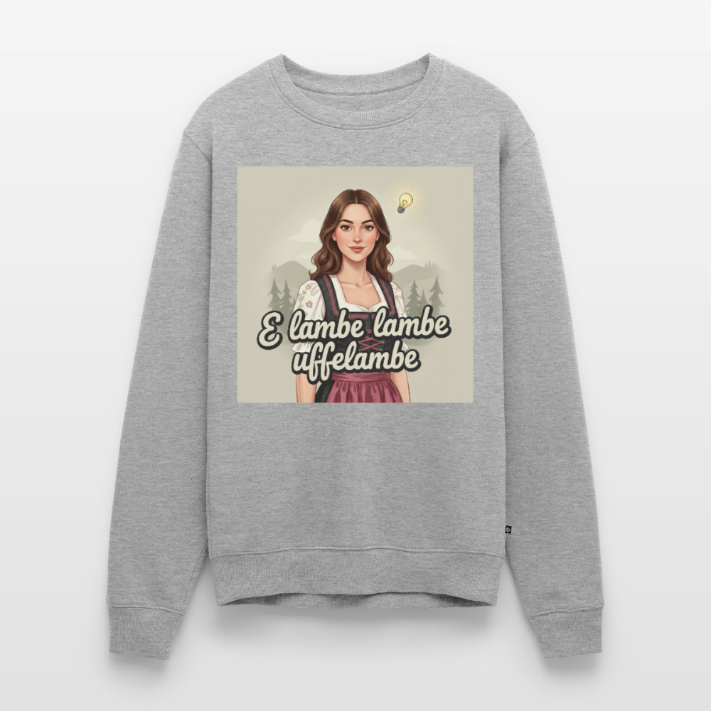 E Lambe, lambe, uffelambe – Alemannischer Geistesblitz |  Männer Premium Pullover - Grau meliert