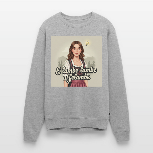 E Lambe, lambe, uffelambe – Alemannischer Geistesblitz |  Männer Premium Pullover - Grau meliert
