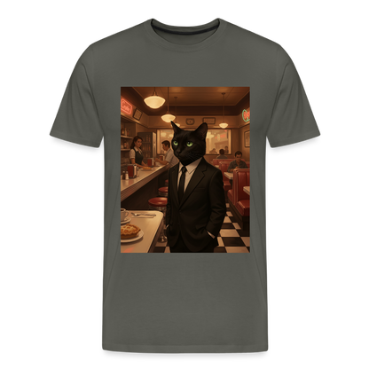 Krümel – Royale mit Pfote | Männer Premium T-Shirt - Asphalt