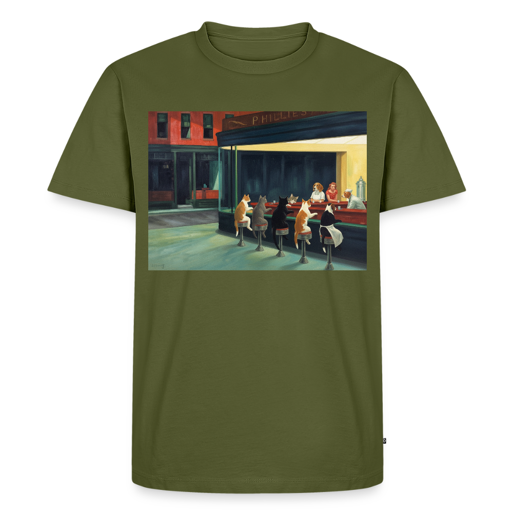 Wenn Hopper Katzen gemalt hätte | Männer Premium T-Shirt - Khaki