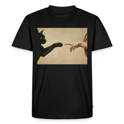 Die Erschaffung Adams… aber die Katze war schneller | Männer Premium T-Shirt - Schwarz