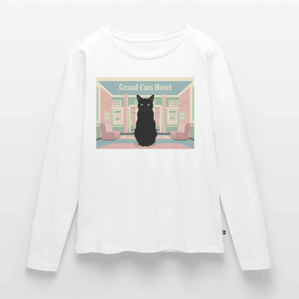 Grand Hotel Krümel | Frauen Premium Bio Langarmshirt - Weiß