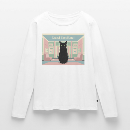 Grand Hotel Krümel | Frauen Premium Bio Langarmshirt - Weiß