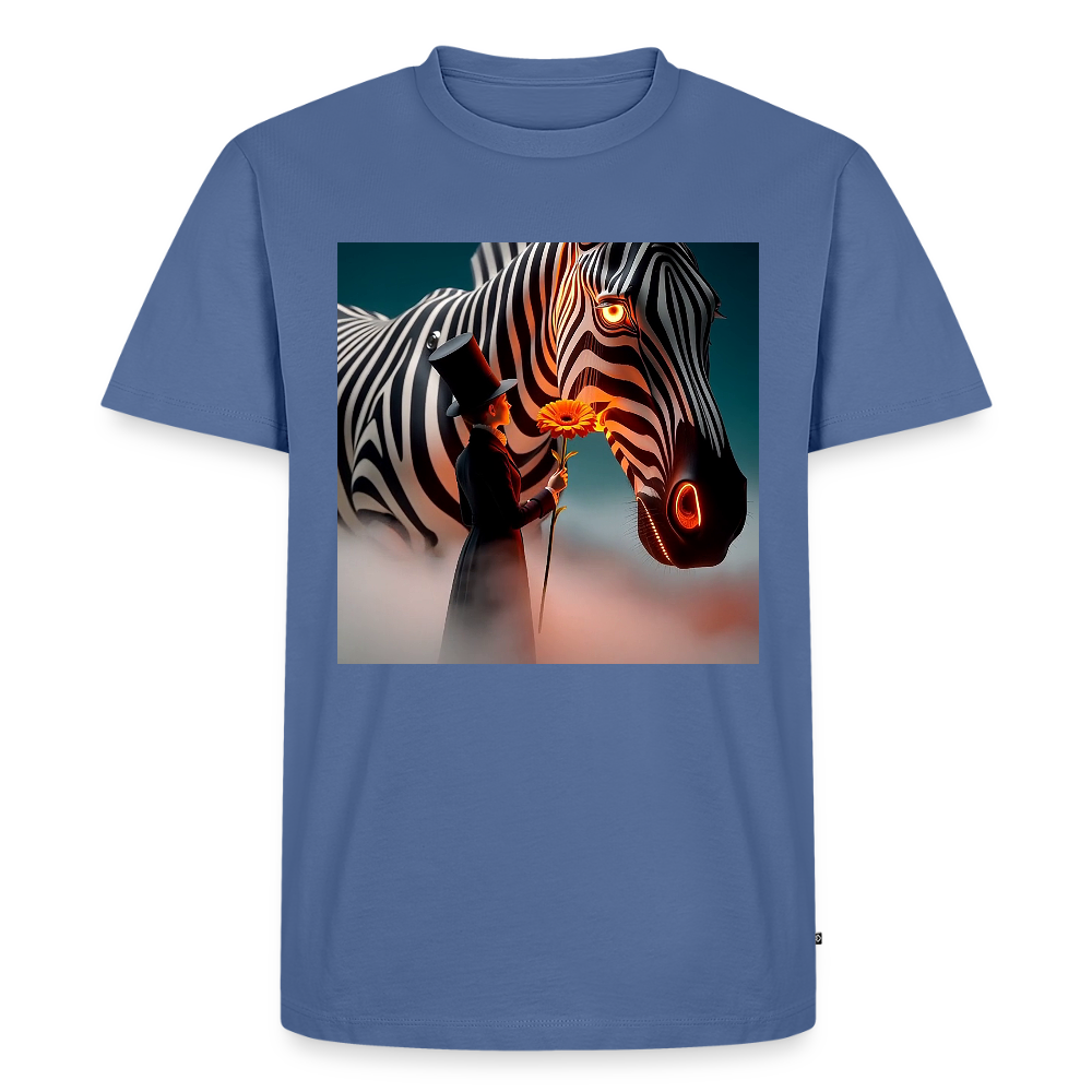 Blumen für ein Zebra | Männer Premium T-Shirt - Taubenblau