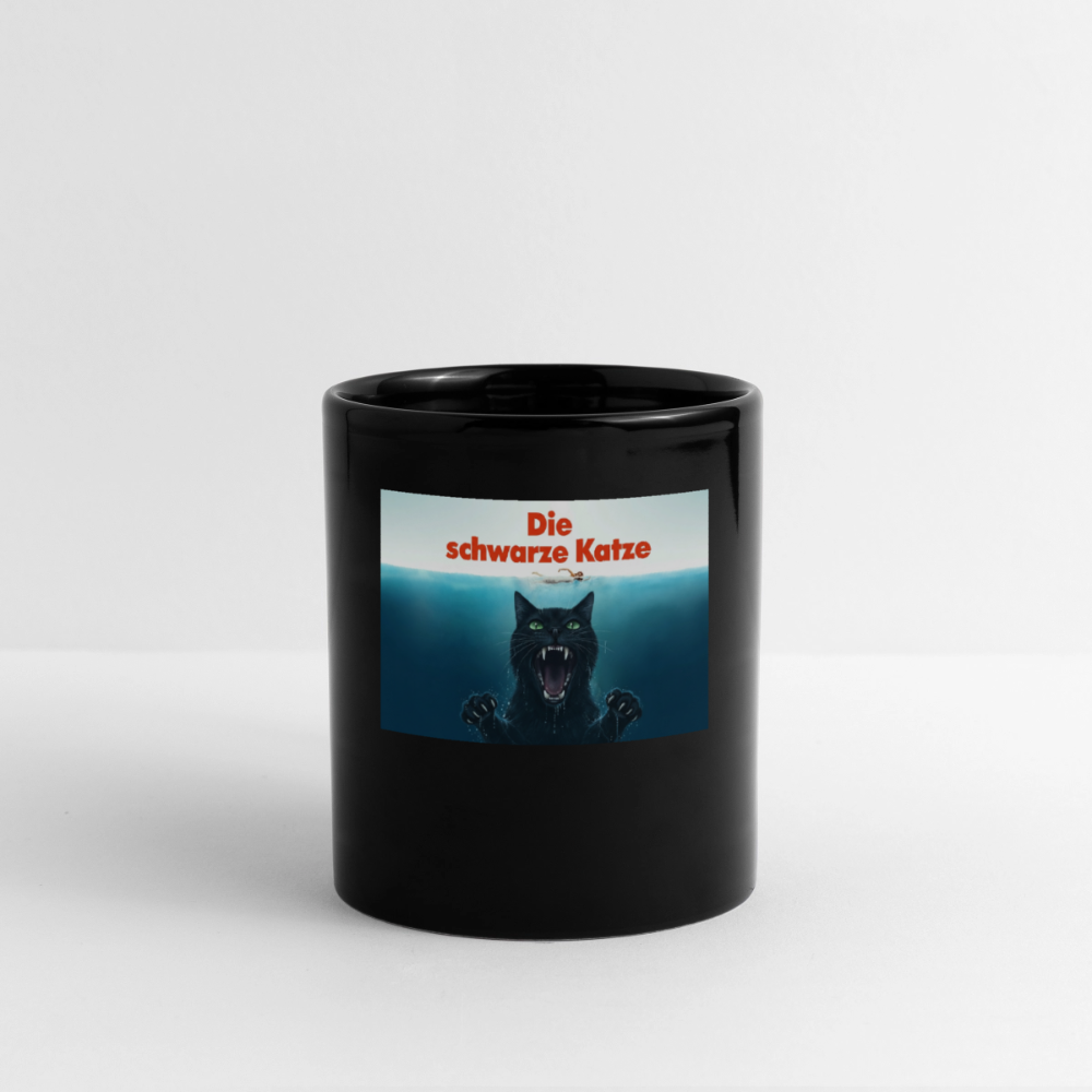 Die schwarze Katze – Krümel taucht auf | Tasse einfarbig - Schwarz