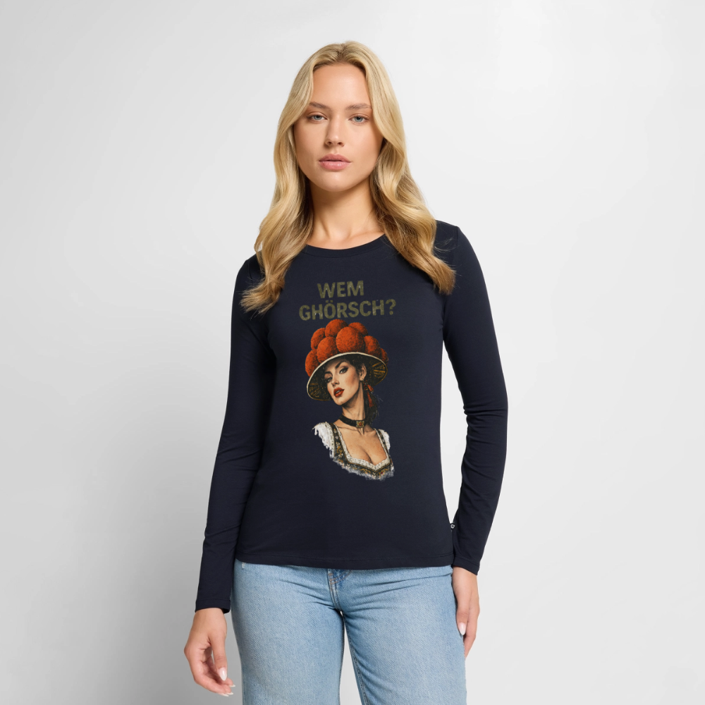 Wem ghörsch? – Schwarzwald Edition | Frauen Premium Bio Langarmshirt - Navy