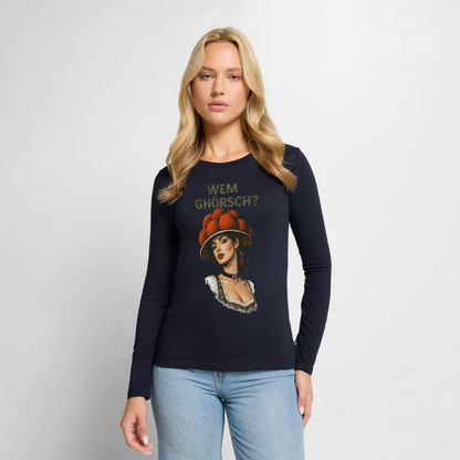 Wem ghörsch? – Schwarzwald Edition | Frauen Premium Bio Langarmshirt - Navy