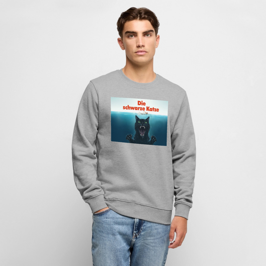 Die schwarze Katze - Krümel taucht auf |  Männer Premium Pullover - Grau meliert