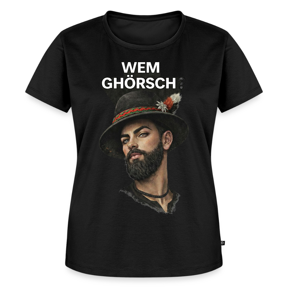 Wem ghörsch? – Alemannische Klärung | Frauen Premium T-Shirt - Schwarz