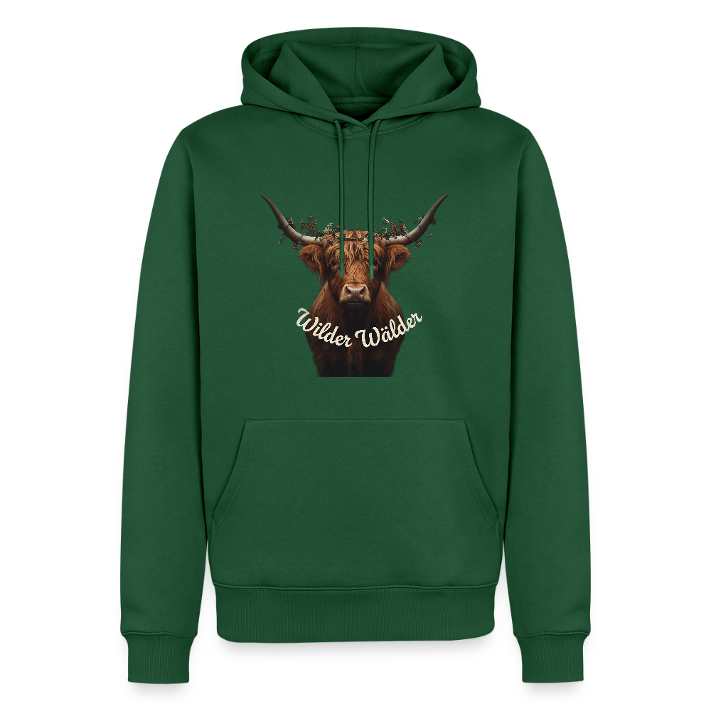 Wilder Wälder – Schwarzwald Highland Rind | Männer Premium Hoodie - Flaschengrün