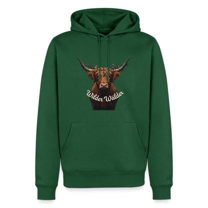 Wilder Wälder – Schwarzwald Highland Rind | Männer Premium Hoodie - Flaschengrün